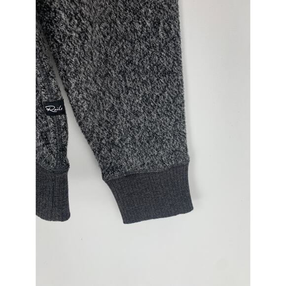 Rails Heston Reversible Melange Sweater Mens Medium Heather Black New Pullover - Picture 4 of 9